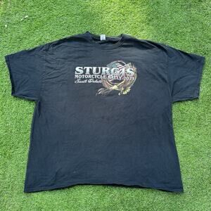 Sturgis Motorcycle Rally 2021 South Dakota Shirt Size 3XL Eagle Flag Black Faded